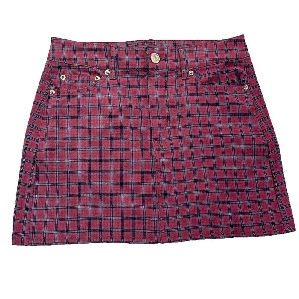 American Eagle Skirt Womens 4 Regular Hi Rise Mini Tartan Plaid Stretch Academia
